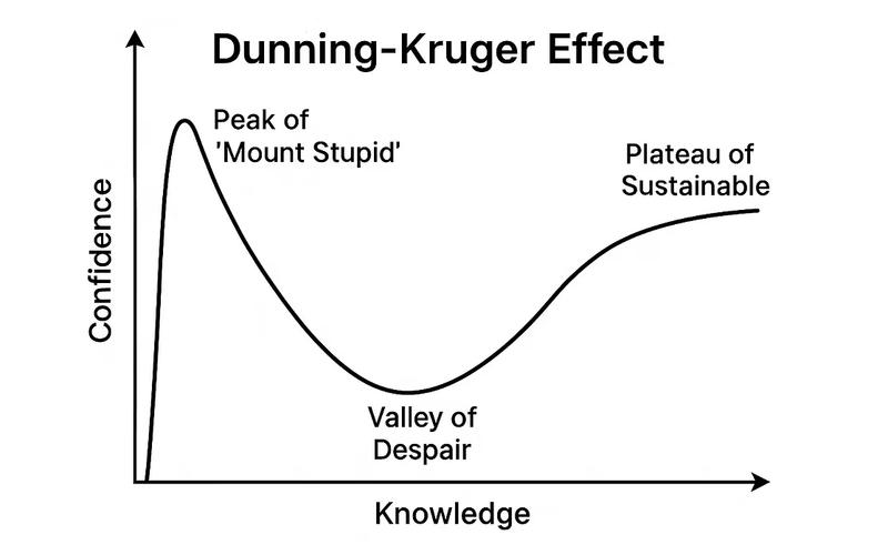 Grafik des Dunning Kruger Effekts